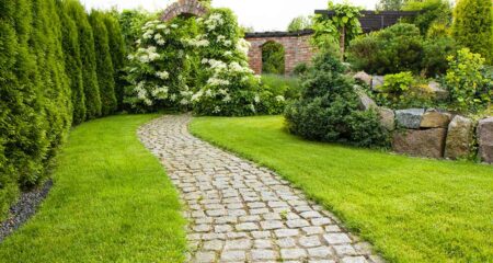 Grüner Zaun als Sichtschutz im Garten